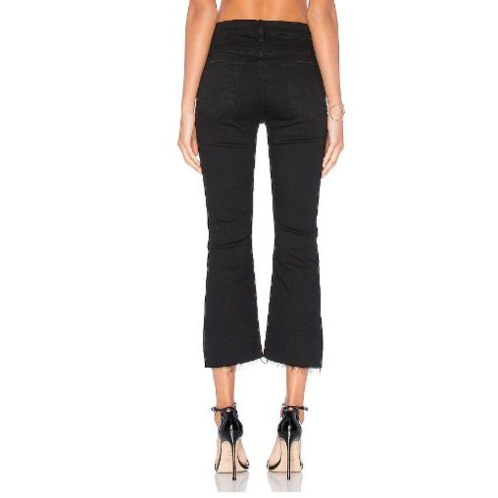 Mother Insider Crop Black Jeans Wash Size 27  Denim Mid-Rise Raw Hem - Picture 9 of 15